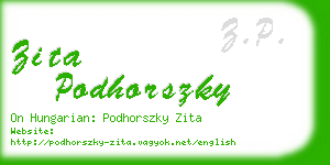 zita podhorszky business card